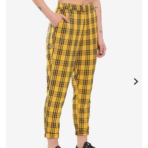 Black and yellow plaid pants